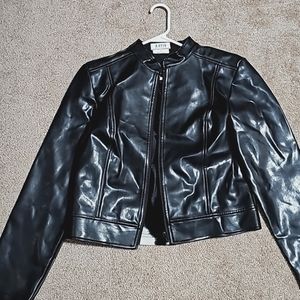 A. Byer faux leather coat Size L and size M sleeveless cow shirt